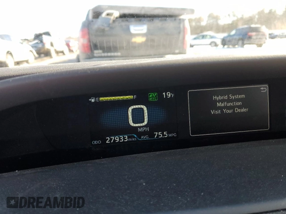 2021 Toyota Prius LE with VIN JTDKAMFP5M3193929, listed as a Copart auction lot 42902175 with 27,933 mi miles and Salvage Title. Bid and sale history available at DreamBid. Image 9.