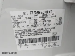 2010 Ford Edge SE with VIN 2FMDK3GC7ABB71756, listed as a IAAI auction lot 41795380 with 103,887 mi miles. Bid and sale history available at carsss.com. Image 9.