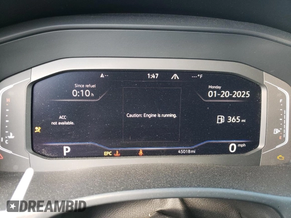 2022 Volkswagen Atlas SEL with VIN 1V2BR2CA7NC551867, listed as a Copart auction lot 88635095 with 45,018 mi miles and Salvage title. Bid and sale history available at DreamBid. Image 9.