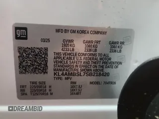 2025 Buick Encore GX Preferred with VIN KL4AMBSL7SB218420, listed as a Copart auction lot 63280325 with Not provided miles and Clean title. Bid and sale history available at DreamBid. Image 14.