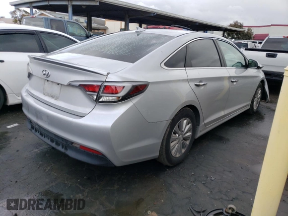 2017 Hyundai Sonata Hybrid SE with VIN KMHE24L16HA051080, listed as a Copart auction lot 45269543 with 100,916 mi miles. Bid and sale history available at carsss.com. Image 3.