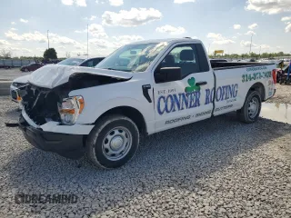 2021 Ford F-150 XL with VIN 1FTMF1CB2MKD60531, listed as a Copart auction lot 61488015 with 97,908 mi miles and Salvage title. Bid and sale history available at DreamBid. Image 1.