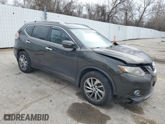 2014 Nissan Rogue SV with VIN 5N1AT2MT7EC824042, listed as a Copart auction lot 86864274 with 206,368 mi miles and Salvage Title. Bid and sale history available at DreamBid. Image 4.