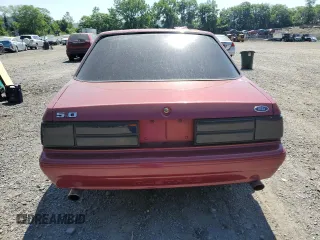 1990 Ford Mustang with VIN 1FACP40E5LF223413, listed as a Copart auction lot 62114315 with Not provided miles and Salvage title. Bid and sale history available at DreamBid. Image 6.
