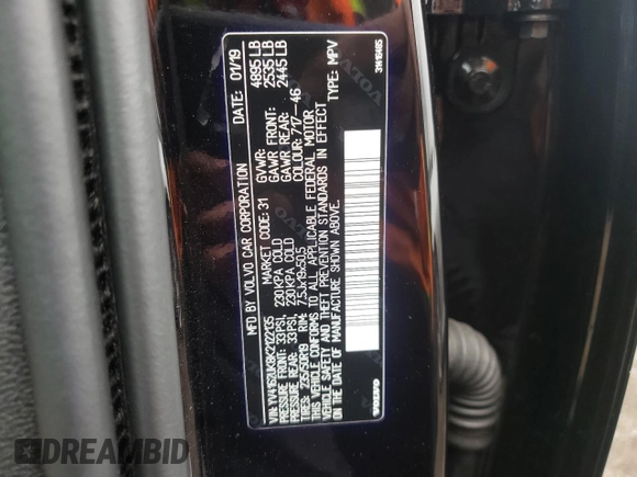 2019 Volvo XC40 Momentum z VIN YV4162UK8K2122135, wystawiony jako Copart lot #36300303 z przebiegiem 22 838 mil mil oraz . Historia ofert i sprzedaży dostępna na DreamBid. Obrazek 13.