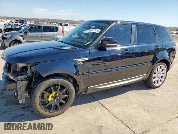 2016 Land Rover Range Rover Sport V6 HSE with VIN SALWR2VFXGA648869, listed as a Copart auction lot 46712055 with 74,714 mi miles and Clean Title. Bid and sale history available at carsss.com. Image 1.