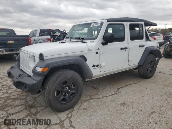 2023 Jeep Wrangler Sport S with VIN 1C4HJXDG9PW671495, listed as a Copart auction lot 78874964 with 14,586 mi miles and Salvage Title. Bid and sale history available at DreamBid. Image 1.