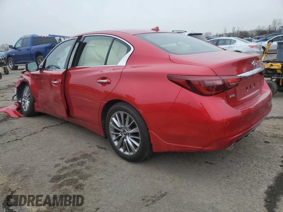 2024 Infiniti Q50 Luxe with VIN JN1EV7BR4RM630852, listed as a Copart auction lot 44844395 with 12,051 mi miles and Salvage Title. Bid and sale history available at DreamBid. Image 2.
