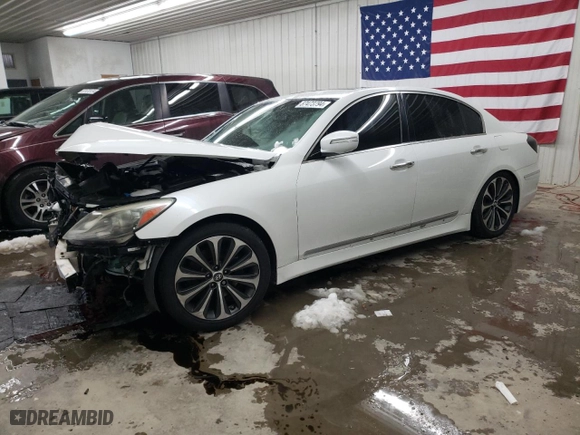 2013 Hyundai Genesis 5.0L R-Spec with VIN KMHGC4DH7DU226589, listed as a Copart auction lot 87473794 with 103,251 mi miles and Salvage Title. Bid and sale history available at carsss.com. Image 1.