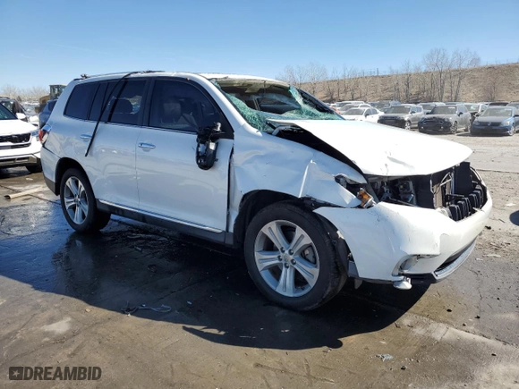 2012 Toyota Highlander Limited with VIN 5TDYK3EH5CS075615, listed as a Copart auction lot 47451915 with 155,201 mi miles and Salvage Title. Bid and sale history available at carsss.com. Image 4.