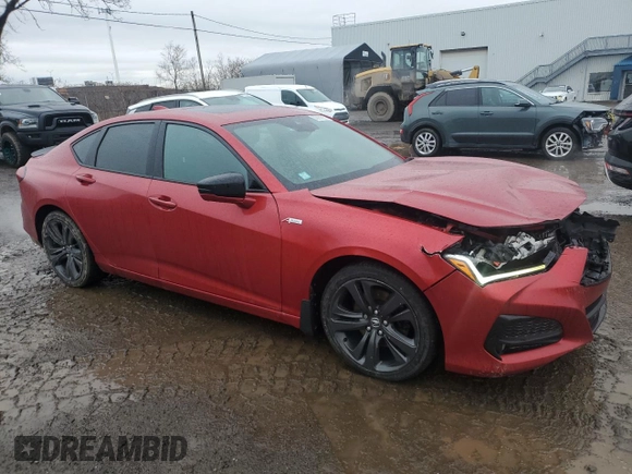 2021 Acura TLX w/A-Spec Package with VIN 19UUB6F53MA800181, listed as a Copart auction lot 50939925 with 122,280 mi miles and Salvage Title. Bid and sale history available at carsss.com. Image 4.