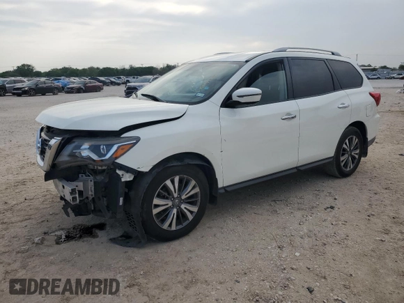 2017 Nissan Pathfinder SL with VIN 5N1DR2MN5HC668181, listed as a Copart auction lot 51381715 with 136,558 mi miles and Salvage title. Bid and sale history available at DreamBid. Image 1.