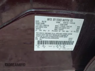 2020 Ford Edge SEL with VIN 2FMPK4J94LBB06558, listed as a IAAI auction lot 41132694 with 77,590 mi miles. Bid and sale history available at carsss.com. Image 9.