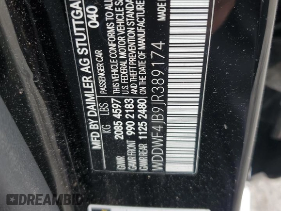 2018 Mercedes-Benz C with VIN WDDWF4JB9JR389174, listed as a Copart auction lot 55752745 with 53,332 mi miles and Clean Title. Bid and sale history available at DreamBid. Image 12.