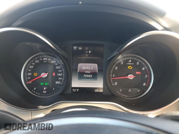 2018 Mercedes-Benz C 300 with VIN 55SWF4JB0JU261517, listed as a Copart auction lot 55634265 with 75,945 mi miles and Salvage title. Bid and sale history available at DreamBid. Image 9.