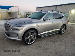 2022 Genesis GV80 with VIN KMUHCESC0NU100918, listed as a Copart auction lot 84403504 with 21,759 mi miles and Salvage Title. Bid and sale history available at DreamBid. Image 1.
