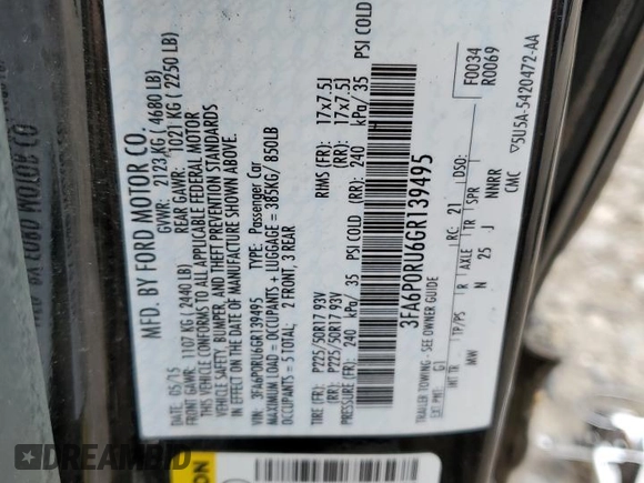 2016 Ford Fusion Titanium Hybrid z VIN 3FA6P0RU6GR139495, wystawiony jako Copart lot #52381235 z przebiegiem 138 534 mil mil oraz Czysty tytuł • Clean title. Historia ofert i sprzedaży dostępna na DreamBid. Obrazek 14.