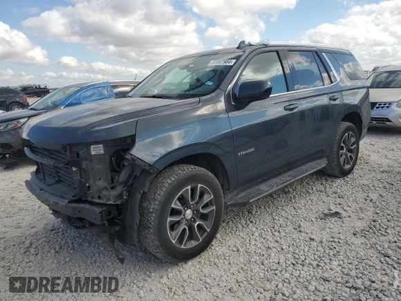 2021 Chevrolet Tahoe LS with VIN 1GNSCMED7MR413335, listed as a Copart auction lot 72067984 with 47,795 mi miles and Salvage title. Bid and sale history available at DreamBid. Image 1.