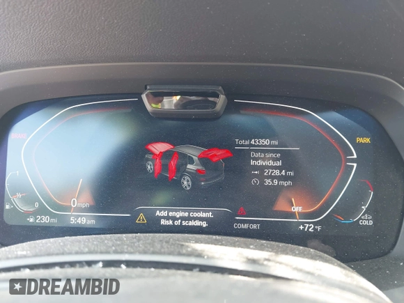 2022 BMW X5 xDrive40i with VIN 5UXCR6C01N9K28396, listed as a IAAI auction lot 42242778 with 43,350 mi miles and . Bid and sale history available at DreamBid. Image 7.