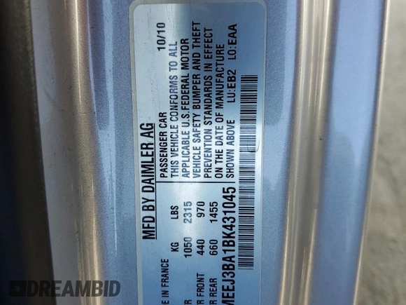 2011 Smart fortwo Pure z VIN WMEEJ3BA1BK431045, wystawiony jako Copart lot #87462044 z przebiegiem 22 128 mil mil oraz Szkoda całkowita • Salvage title. Historia ofert i sprzedaży dostępna na DreamBid. Obrazek 12.