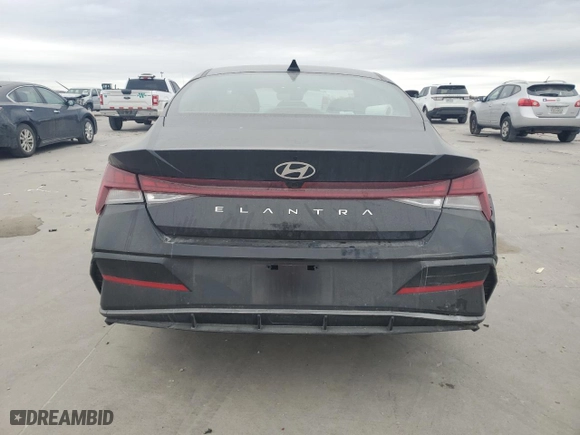 2025 Hyundai Elantra SEL Convenience with VIN KMHLS4DGXSU900644, listed as a Copart auction lot 42641075 with 6,392 mi miles and Salvage Title. Bid and sale history available at carsss.com. Image 6.