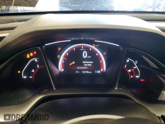 2019 Honda Civic Sport with VIN 2HGFC2F88KH514138, listed as a Copart auction lot 54598535 with 122,198 mi miles and Salvage title. Bid and sale history available at DreamBid. Image 9.