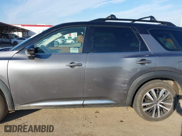 2023 Nissan Pathfinder Platinum with VIN 5N1DR3DK4PC204924, listed as a IAAI auction lot 41366352 with 25,918 mi miles and . Bid and sale history available at DreamBid. Image 13.