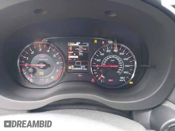 2020 Subaru WRX STI with VIN JF1VA2E61L9833954, listed as a IAAI auction lot 42336349 with 58,668 mi miles and . Bid and sale history available at DreamBid. Image 7.