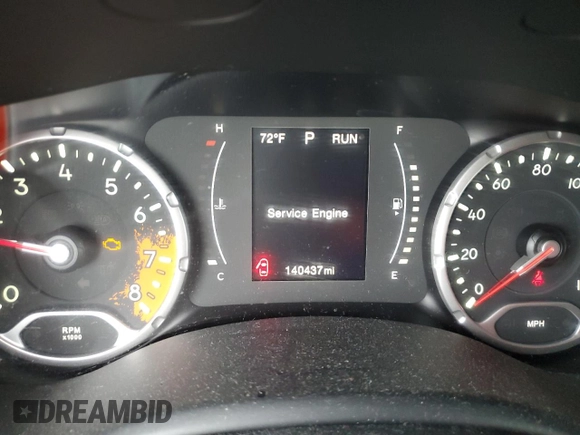 2017 Jeep Renegade Sport with VIN ZACCJBAB3HPE58322, listed as a Copart auction lot 59381615 with 140,437 mi miles and Salvage title. Bid and sale history available at DreamBid. Image 9.