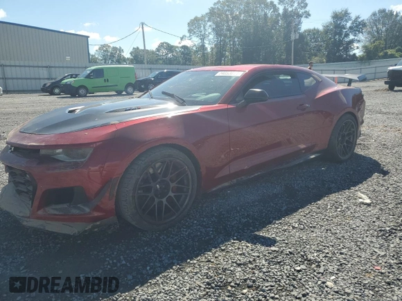 2021 Chevrolet Camaro ZL1 with VIN 1G1FJ1R61M0123258, listed as a Copart auction lot 74053014 with 14,277 mi miles and Salvage Title. Bid and sale history available at carsss.com. Image 1.