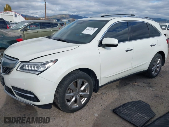 2016 Acura MDX w/Advance with VIN 5FRYD4H91GB034993, listed as a IAAI auction lot 40623678 with 88,027 mi miles. Bid and sale history available at carsss.com. Image 2.