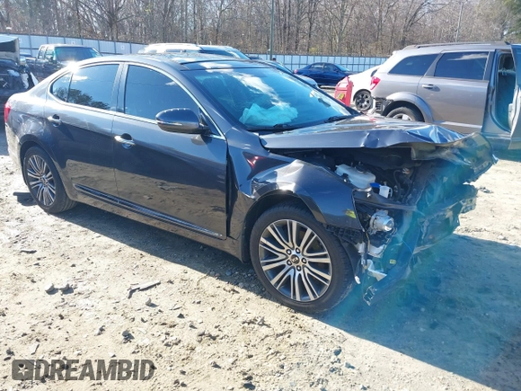 2015 Kia Cadenza Premium with VIN KNALN4D73F5180273, listed as a IAAI auction lot 41222537 with 127,348 mi miles. Bid and sale history available at carsss.com. Image 1.
