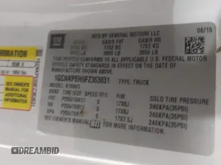 2015 Chevrolet Silverado 1500 Work Truck with VIN 1GCNKPEH9FZ363831, listed as a IAAI auction lot 41368070 with 104,650 mi miles. Bid and sale history available at carsss.com. Image 9.