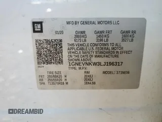 2020 Chevrolet Traverse High Country with VIN 1GNEVNKW3LJ196317, listed as a Copart auction lot 75847354 with 197,366 mi miles and Salvage Title. Bid and sale history available at carsss.com. Image 13.
