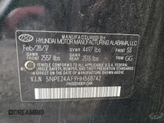 2017 Hyundai Sonata 2.4L z VIN 5NPE24AF9HH568742, wystawiony jako Copart lot #59537275 z przebiegiem 132 831 mil mil oraz Szkoda całkowita • Salvage title. Historia ofert i sprzedaży dostępna na DreamBid. Obrazek 12.