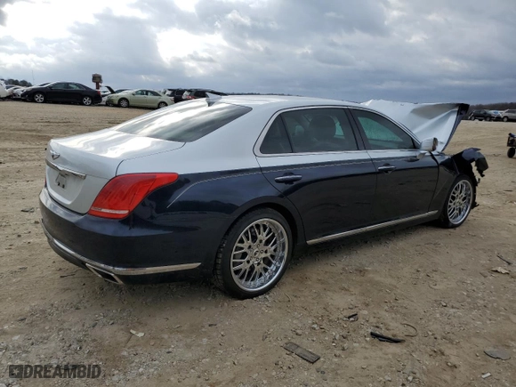 2018 Genesis G90 3.3T Premium with VIN KMHG34JA3JU047470, listed as a Copart auction lot 44661694 with 0 mi miles. Bid and sale history available at carsss.com. Image 3.