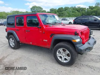 2018 Jeep Wrangler Unlimited Sport with VIN 1C4HJXDG8JW103245, listed as a IAAI auction lot 42289687 with Not provided miles and . Bid and sale history available at DreamBid. Image 1.