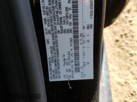 2017 Ford Fiesta SE with VIN 3FADP4EJ7HM138798, listed as a Copart auction lot 50612165 with 71,414 mi miles and Salvage Title. Bid and sale history available at carsss.com. Image 12.