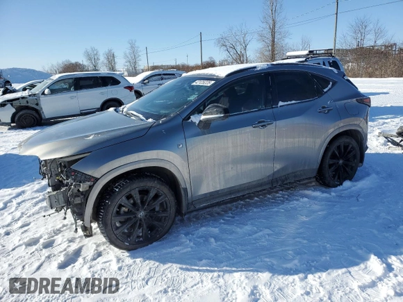 2022 Lexus NX with VIN 2T2KGCEZXNC001579, listed as a Copart auction lot 42125225 with 42,980 mi miles and Salvage Title. Bid and sale history available at carsss.com. Image 1.