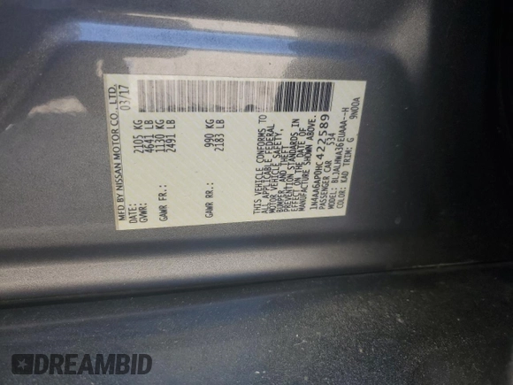 2017 Nissan Maxima SV with VIN 1N4AA6AP0HC422589, listed as a Copart auction lot 50270205 with 114,672 mi miles and Salvage title. Bid and sale history available at DreamBid. Image 14.
