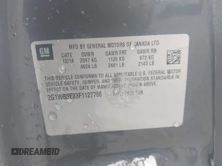 2015 Chevrolet Impala LT with VIN 2G1WB5E33F1127786, listed as a IAAI auction lot 42467374 with 160,964 mi miles and . Bid and sale history available at DreamBid. Image 9.