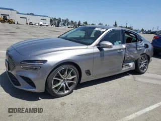 2025 Genesis G70 2.5T with VIN KMTG34SC2SU147812, listed as a Copart auction lot 57239905 with 4,170 mi miles and Salvage title. Bid and sale history available at DreamBid. Image 1.