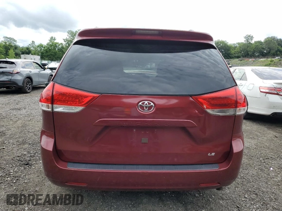 2012 Toyota Sienna LE AAS with VIN 5TDKK3DC4CS253719, listed as a Copart auction lot 63990175 with 155,561 mi miles and Salvage title. Bid and sale history available at DreamBid. Image 6.