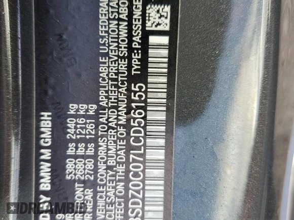 2020 BMW M8 Competition z VIN WBSDZ0C07LCD56155, wystawiony jako Copart lot #81146663 z przebiegiem 16 085 mil mil oraz . Historia ofert i sprzedaży dostępna na DreamBid. Obrazek 12.