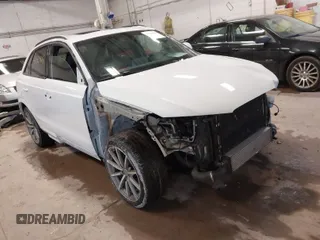 2018 Audi Q3 Premium Plus with VIN WA1JCCFS0JR002893, listed as a IAAI auction lot 41524689 with 86,131 mi miles. Bid and sale history available at carsss.com. Image 1.