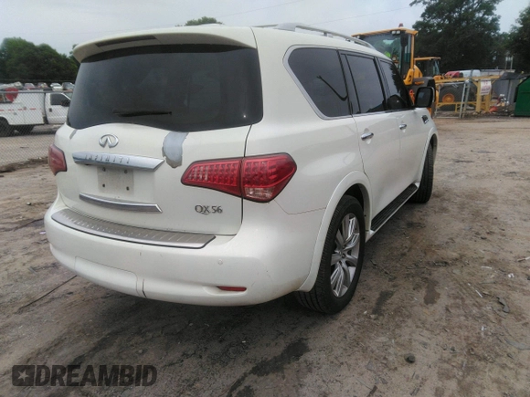 2012 Infiniti QX56 7-passenger with VIN JN8AZ2NF3C9516960, listed as a IAAI auction lot 42386448 with 200,785 mi miles and . Bid and sale history available at DreamBid. Image 4.