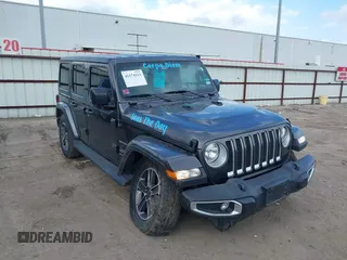 2023 Jeep Wrangler Sahara with VIN 1C4HJXEN6PW639004, listed as a IAAI auction lot 41174113 with 35,371 mi miles. Bid and sale history available at carsss.com. Image 1.