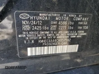 2012 Hyundai Sonata Hybrid with VIN KMHEC4A44CA057592, listed as a Copart auction lot 85784944 with 110,520 mi miles and Salvage Title. Bid and sale history available at DreamBid. Image 12.