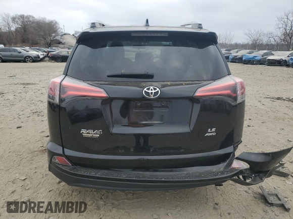 2016 Toyota RAV4 LE with VIN 2T3BFREV2GW454983, listed as a Copart auction lot 49323025 with 183,910 mi miles and Salvage Title. Bid and sale history available at DreamBid. Image 6.