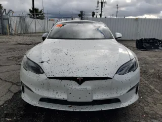 2023 Tesla Model S with VIN 5YJSA1E56PF511207, listed as a Copart auction lot 89173355 with 7,152 mi miles and Salvage Title. Bid and sale history available at carsss.com. Image 5.